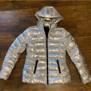 Champion Outdoor Metallic Silver Puffy Puffer Coat Women’s Size Small